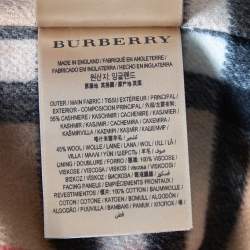 Pre Owned Burberry Beige Sandringham Check Patterned Cashmere & Wool Warmer L