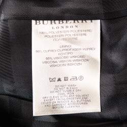 Pre Owned معطف بربري طول للركبه أزرار أمامية تويد ميتاليك مقاس وسط (ميديوم)