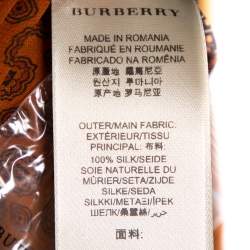 Pre Owned Burberry Brown Printed Silk Button Front Shirt M