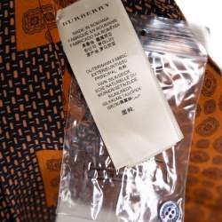 Pre Owned Burberry Brown Printed Silk Button Front Shirt M