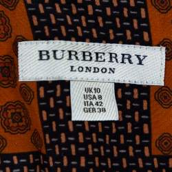 Pre Owned Burberry Brown Printed Silk Button Front Shirt M
