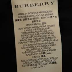 مملوكة مسبقًا معطف بربري حزام صدرية مزدوجة كشمير و صوف أسود مقاس صغير (سمول)