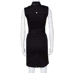Burberry Brit Black Denim Belted Zipper Front Short Dress S