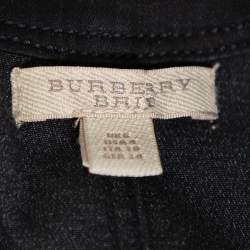 Burberry Brit Black Denim Belted Zipper Front Short Dress S