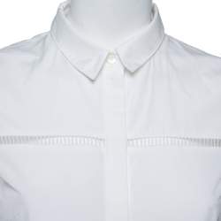 Pre Owned فستان ميني بربري قطن أبيض بياقة مقاس صغير - سمول