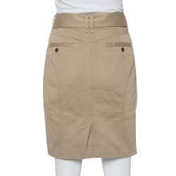 مملوكة مسبقًا تنورة بربري بريت حزام تول قطن مرن بني كاكي مقاس صغير (سمول)