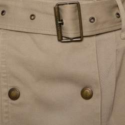 مملوكة مسبقًا تنورة بربري بريت حزام تول قطن مرن بني كاكي مقاس صغير (سمول)