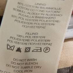 Pre Owned Burberry Silver Synthetic Quilted Belted Collared Jacket M