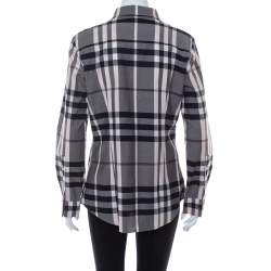 Pre Owned Burberry Monochrome Cotton House Checkered Button Front Shirt M