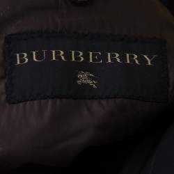 Pre Owned Burberry Brown Striped Wool Suit S