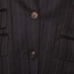 Pre Owned Burberry Brown Striped Wool Suit S
