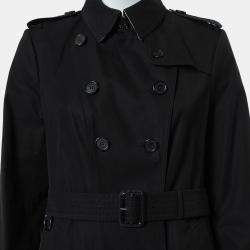 Pre Owned Burberry Black Cotton Double Breasted Belted The Sandringham Extra Long Trench Coat M