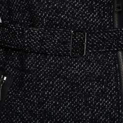 مملوكة مسبقًا Burberry Brit Black Tweed Zip Front Double Breasted Coat S