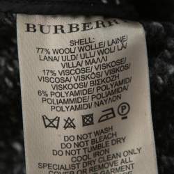 مملوكة مسبقًا Burberry Brit Black Tweed Zip Front Double Breasted Coat S