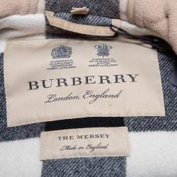 Pre Owned Burberry Camel Beige Wool Mersey Hooded Duffle Coat L