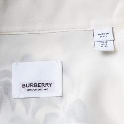 Pre Owned Burberry Cream Montage Printed Silk button Front Shirt M
