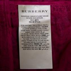 Pre Owned Burberry Burgundy Lace Double Breasted Belted Trench Coat L