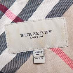 Pre Owned Burberry Vintage Beige Cotton Zip Front Jacket L