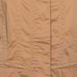 Pre Owned Burberry Vintage Beige Cotton Zip Front Jacket L