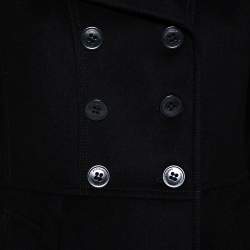 مملوكة مسبقًا Burberry Black Wool & Fur Lined Double Breasted Long Jacket M