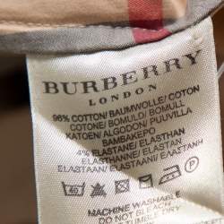 Pre Owned Burberry Beige Nova Check Cotton Button Front Shirt M