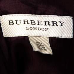مملوكة مسبقًا Burberry Burgundy Lace Peplum Detail Sleeveless Dress S