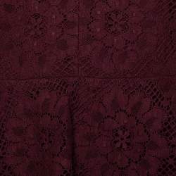 مملوكة مسبقًا Burberry Burgundy Lace Peplum Detail Sleeveless Dress S