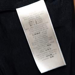 Pre Owned تي شيرت بربري جيرسيه أسود مزين مكشكش بلا أكمام مقاس وسط (ميديوم)