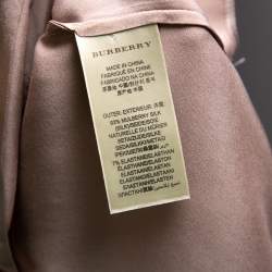Pre Owned Burberry Beige Silk Satin Paneled Button Front Shirt M