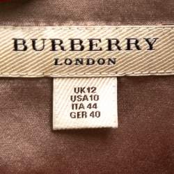 Pre Owned Burberry Beige Silk Satin Paneled Button Front Shirt M