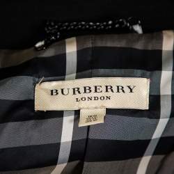 Pre Owned Burberry Black Knit Belted Trench Coat M