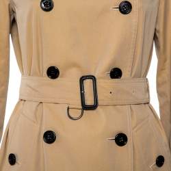 Pre Owned Burberry Beige Cotton Double Breasted Belted Trench Coat M