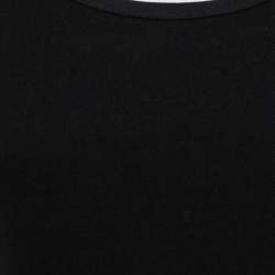 Pre Owned تي شيرت بربري بريت قطن أسود أساور أكمام كاروهات نوفا تشيك مقاس كبير - لارج