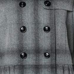 Pre Owned Burberry Grey Wool & Cashmere Double Breasted Button Front Coat M