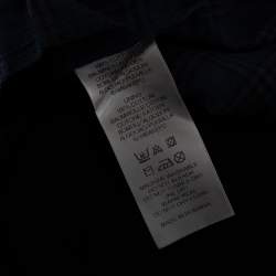 Pre Owned Burberry Green Checkered Cotton Pintuck Detail Shift Dress L