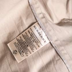 مملوكة مسبقًا معطف بربري كانفاس قطن بيج بصفين أزرار وحزام مقاس متوسط - ميديوم