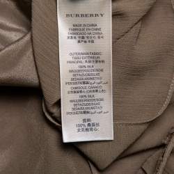 Burberry Brit Khaki Silk Ruffle Neck Detail Sleeveless Top XXS