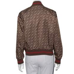 مملوكة مسبقًا جا كيت منفوخ بربري خامة صناعية بني بالشعار حواف متباينة مقاس متوسط - ميديوم