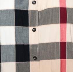 Pre Owned Burberry Brit Beige Checkered Cotton Button Front Shirt M