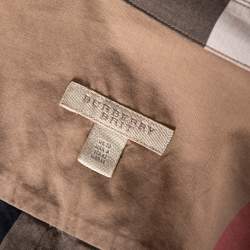 Pre Owned Burberry Brit Beige Vintage Check Cotton Button Front Belted Shirt Dress M