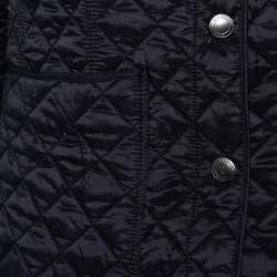 مملوكة مسبقًا جاكيت بربري كينكوت بريت ألياف صناعية مبطن أسود بأزرار أمامية مقاس متوسط - ميديوم 