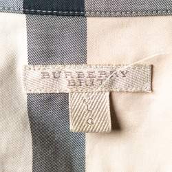 مملوكة مسبقًا Burberry Brit Beige House Check Stretch Cotton Button Front Shirt L
