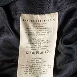 Pre Owned Burberry Black Canvas Double Breasted Trench Coat M