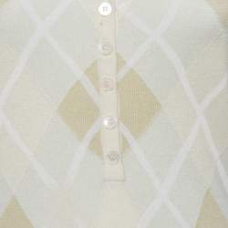Burberry Lime Green Patterned Silk Knit Top S