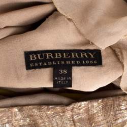 Burberry Metallic Silk Puffed Sleeve Detail Blouse S