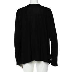Pre Owned Burberry Black Modal Reversible Open Front Cardigan XL 