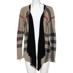 Burberry Black Modal Reversible Open Front Cardigan XL