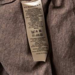 Pre Owned توب بربري بريت بلا أكمام تريكو كاروهات رمادي داكن مقاس متوسط