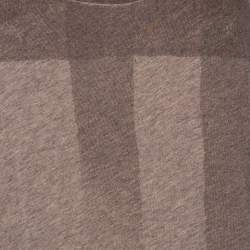 Pre Owned توب بربري بريت بلا أكمام تريكو كاروهات رمادي داكن مقاس متوسط