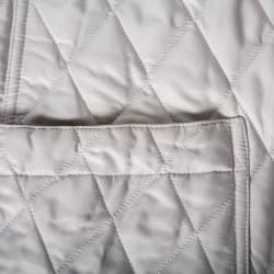 مملوكة مسبقًا Burberry Light Grey Synthetic Diamond Quilted Contrast Collar Jacket M